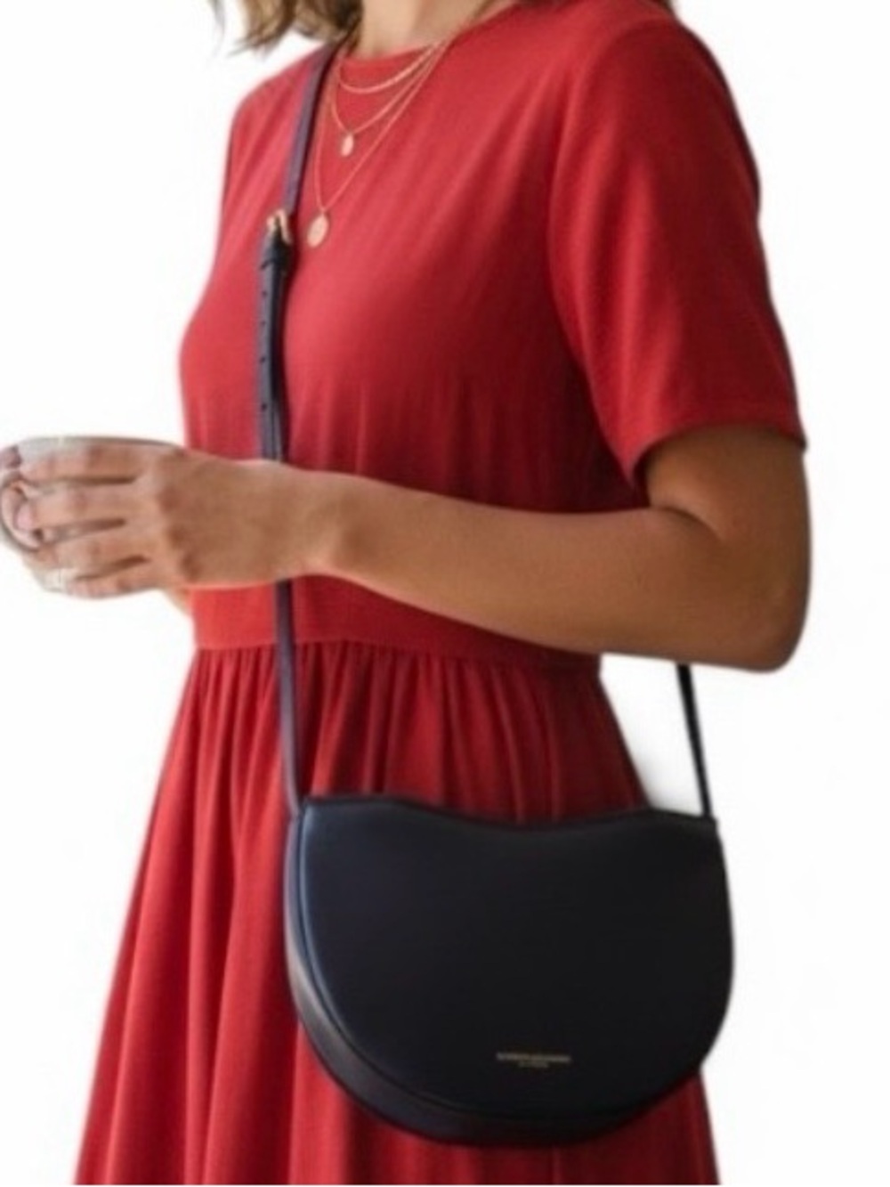 Donna Karan Valley Stream Black Crescent Shoulder Bag